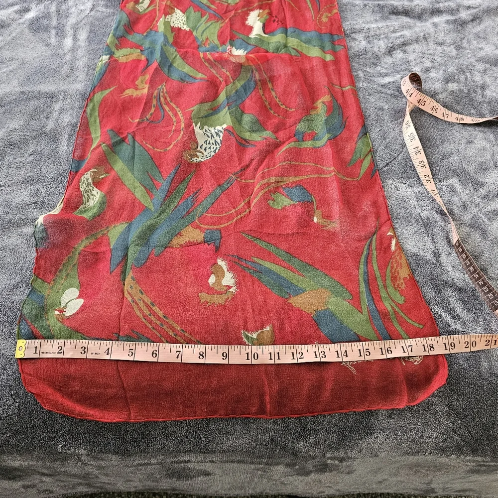 Chiffon Scarf Vintage Red Rooster Print Very Light And Airy Womens Retro - Picture 11 of 11